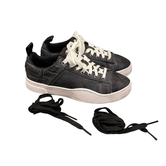 NEW Diesel Women’s S-Clever Low Black Gray Sneakers Shoes Size 7.5 - Picture 6 of 11